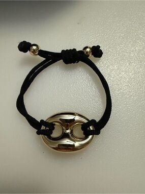 Adina Eden chunky mariner Bracelet with Shiny Gold Accent